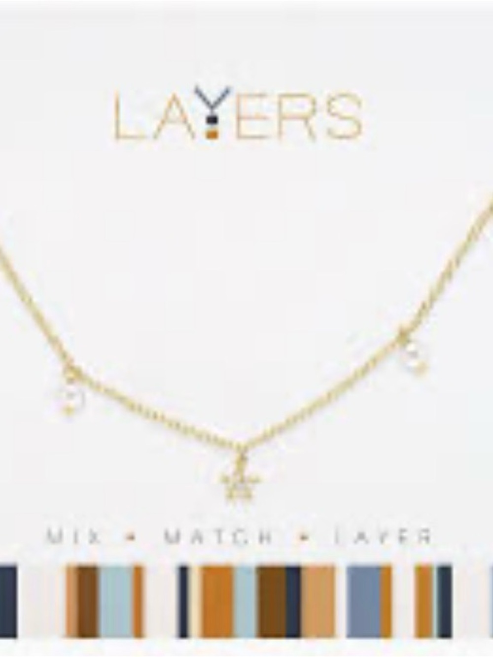 Layers Mini Starfish Adjustable Necklace w crystals in Gold - Mix•Match•Layer